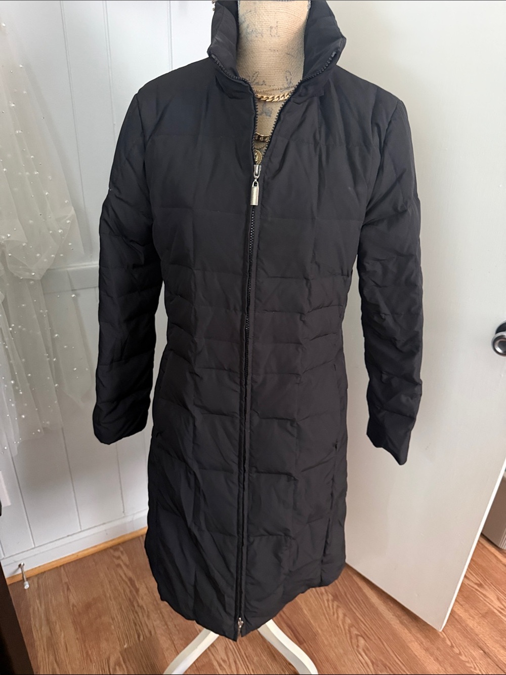 George Black Long Quilted Puffer Coat
